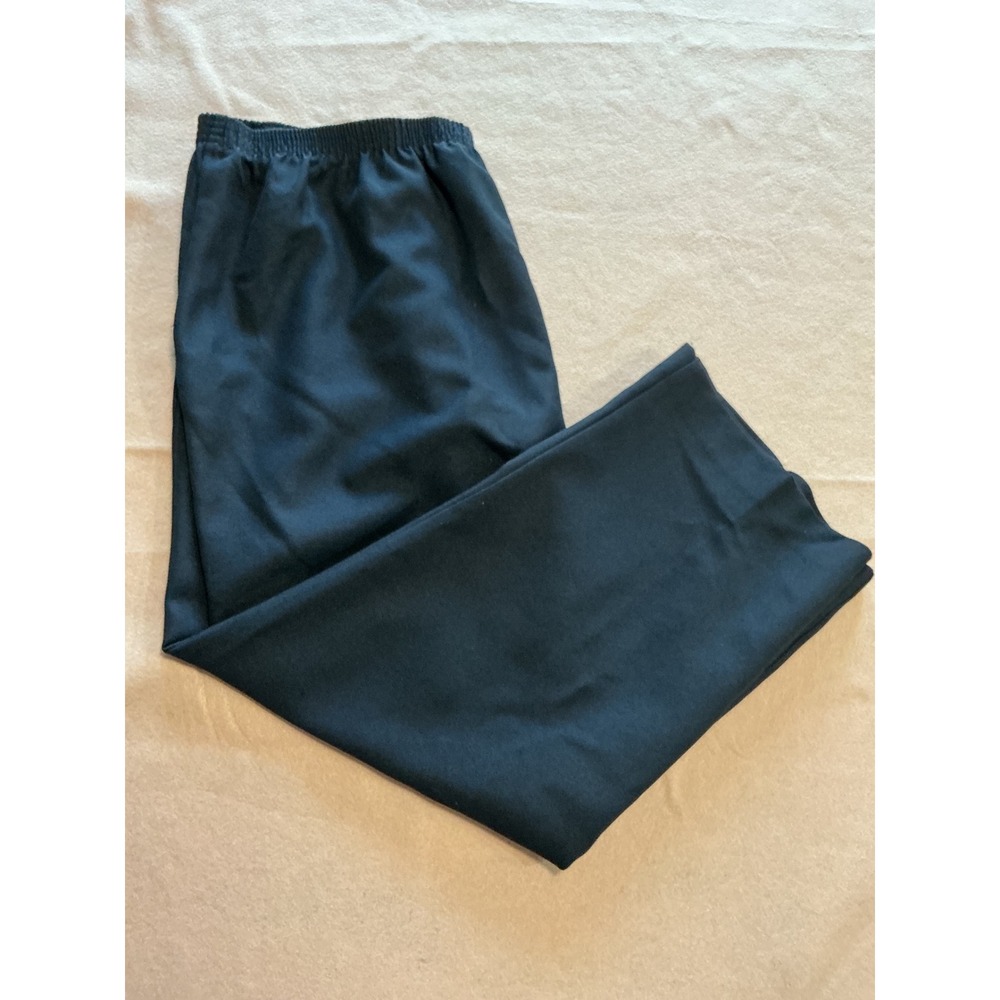 Alfred Dunner Pull On Pants Womens 18W Black Classic Straight Leg Granny Chic